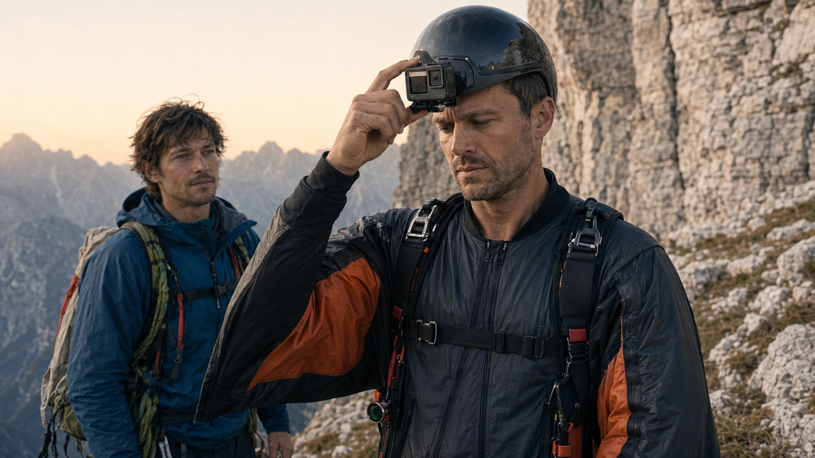 Tomaž performs his double camera-check ritual before flight.